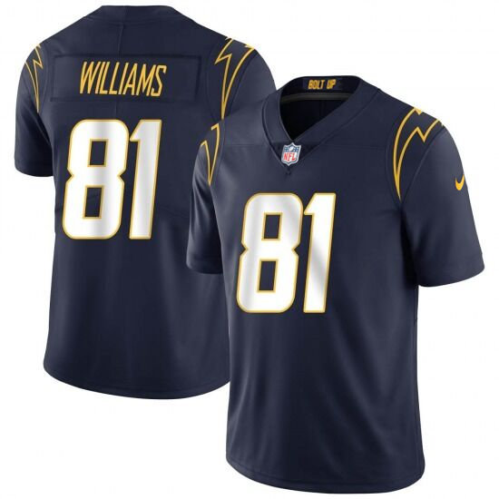 Men's Los Angeles Chargers #81 Mike Williams Navy Vapor Untouchable Limited Stitched Jersey